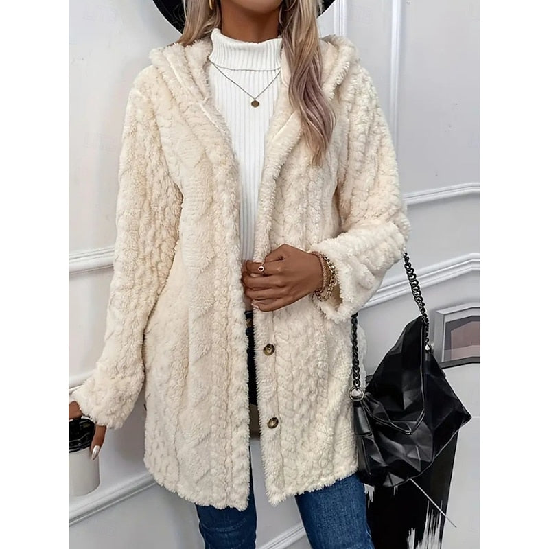 Vera | Open-Front Hooded Textured Jacket with Pockets