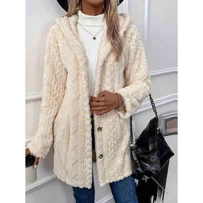 Vera | Open-Front Hooded Textured Jacket with Pockets