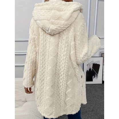 Vera | Open-Front Hooded Textured Jacket with Pockets