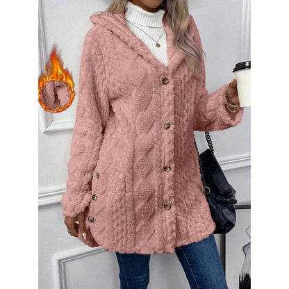 Vera | Open-Front Hooded Textured Jacket with Pockets