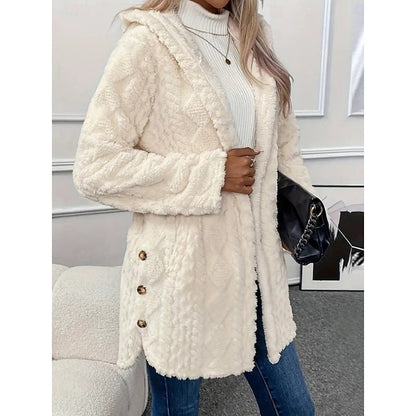 Vera | Open-Front Hooded Textured Jacket with Pockets
