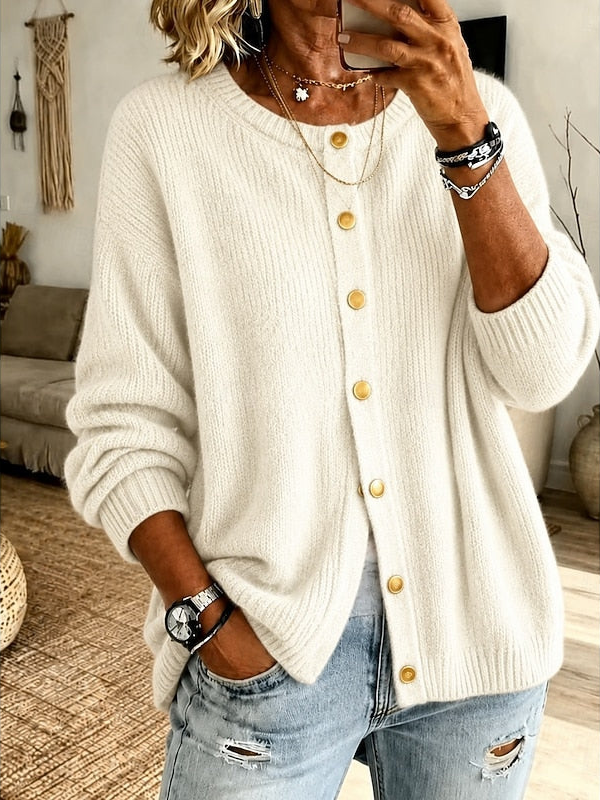 Avery | Soft Knit Button-Front Cardigan