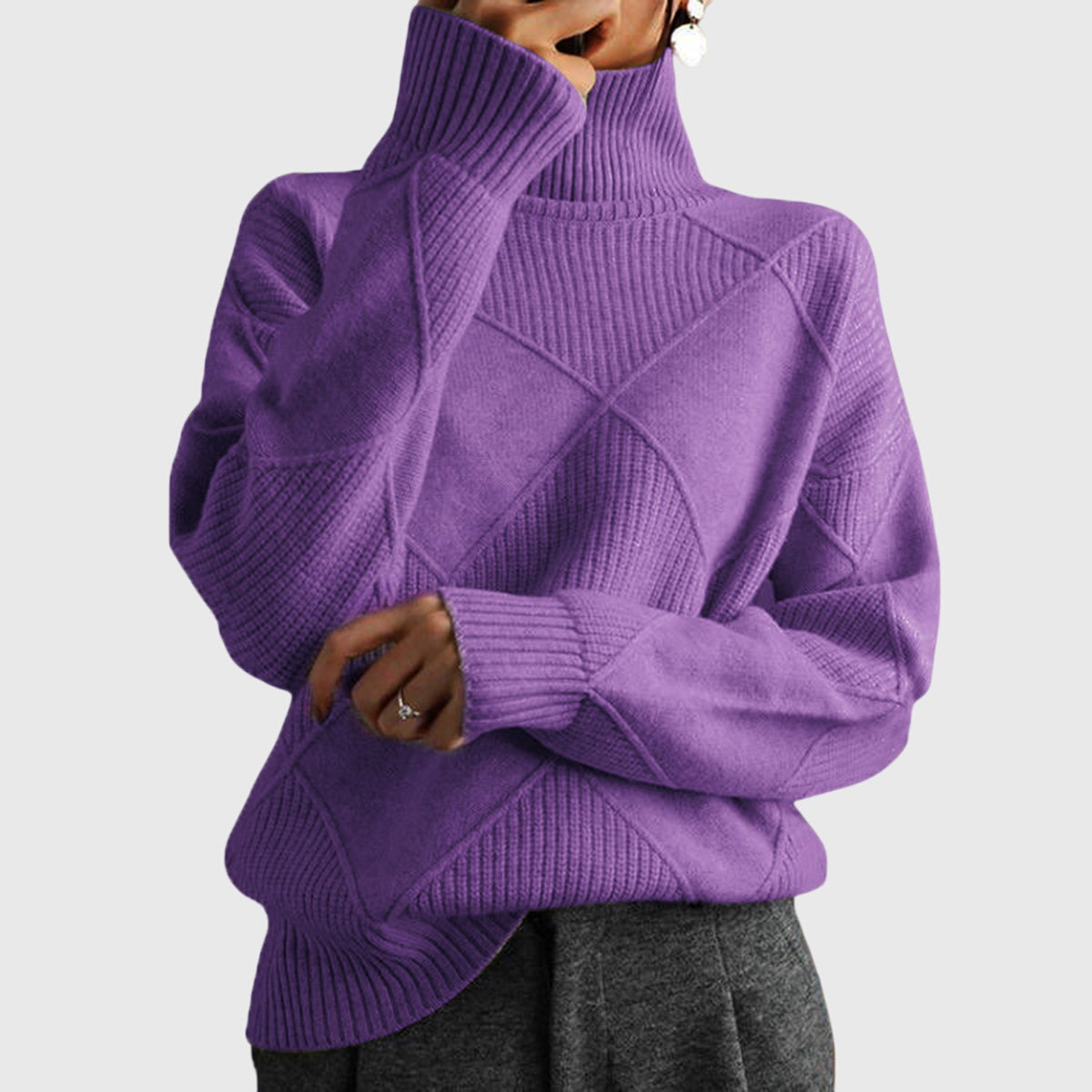 Blair | Elegant Turtleneck Ribbed Knit Sweater