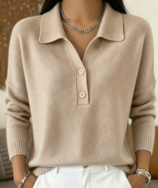Emily | Warm Button-Front Collared Sweater