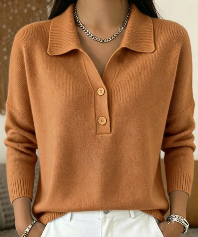 Emily | Warm Button-Front Collared Sweater
