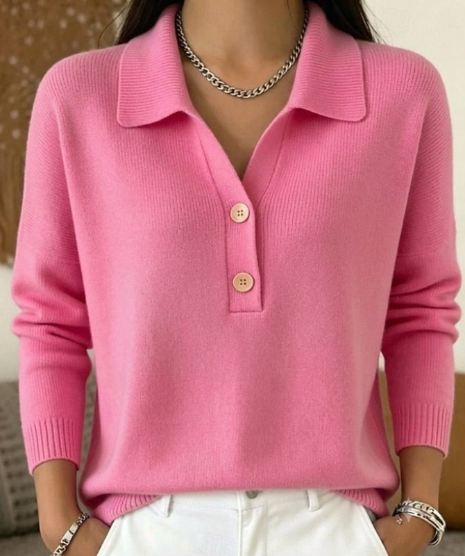 Emily | Warm Button-Front Collared Sweater