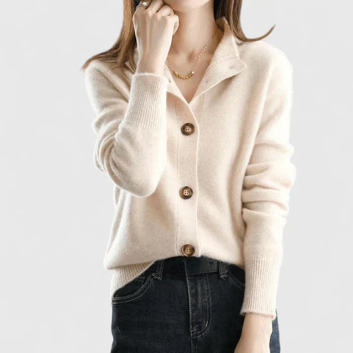 Grace | Warm Collared Button-Front Cardigan