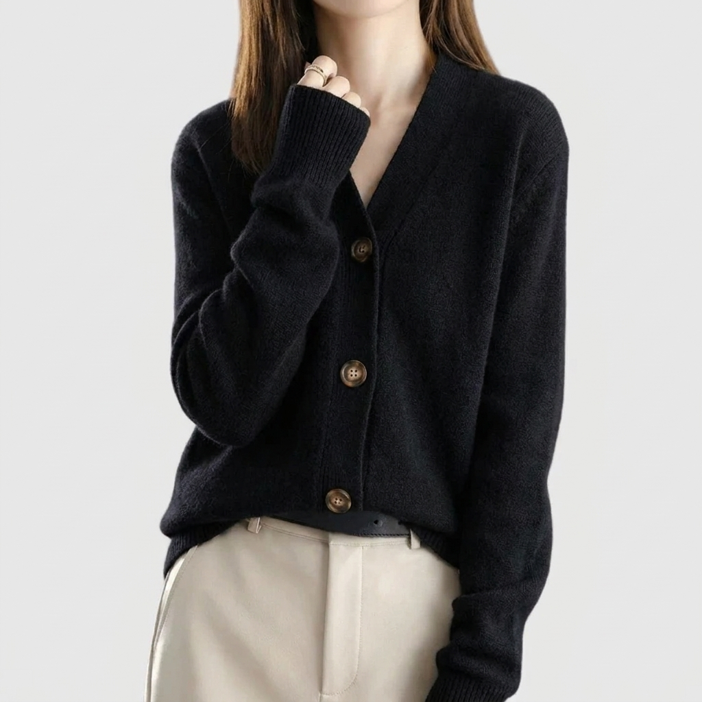 Grace | Warm Collared Button-Front Cardigan
