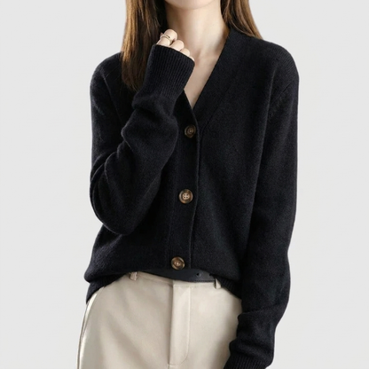 Grace | Warm Collared Button-Front Cardigan