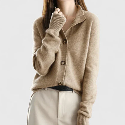 Grace | Warm Collared Button-Front Cardigan