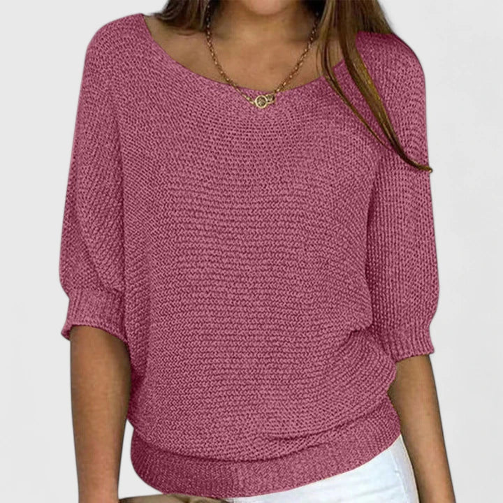 Josalyn | Elegant Batwing Sleeve Relaxed Sweater