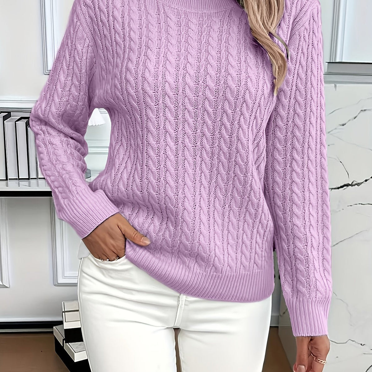 Maren | Soft Cable-Knit Round Neck Sweater