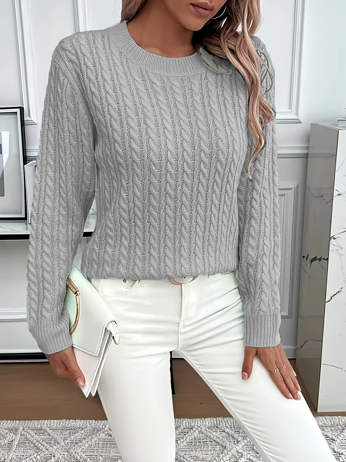 Maren | Soft Cable-Knit Round Neck Sweater
