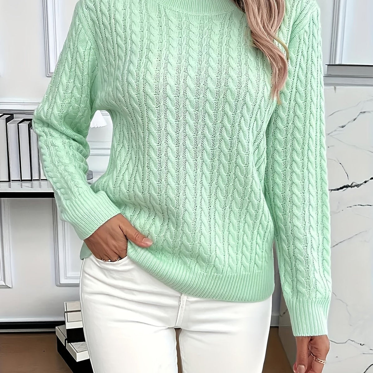 Maren | Soft Cable-Knit Round Neck Sweater
