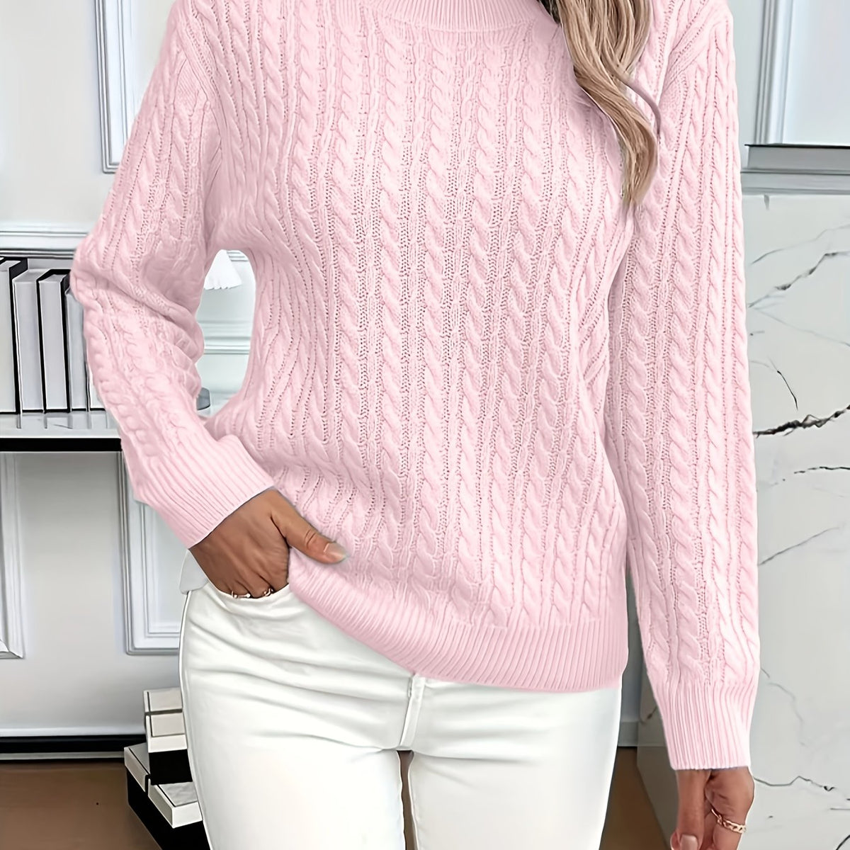 Maren | Soft Cable-Knit Round Neck Sweater