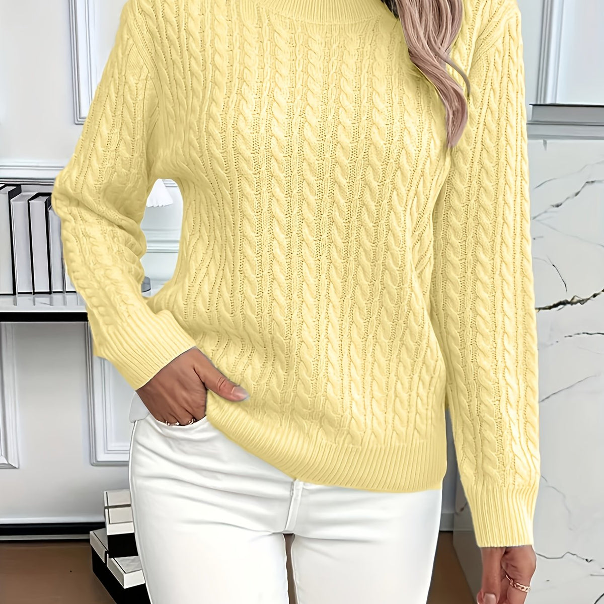 Maren | Soft Cable-Knit Round Neck Sweater