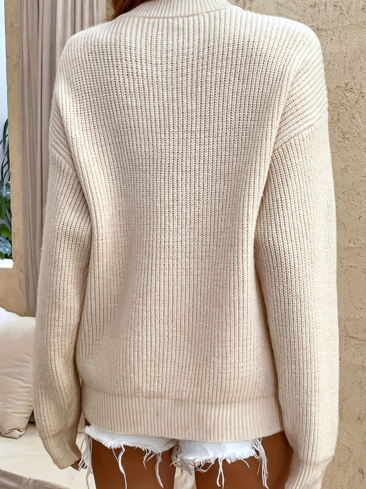 Paisley | Elegant Ribbed Henley Sweater