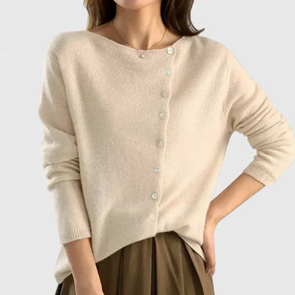 Riley | Elegant Button-Front Asymmetric Cardigan