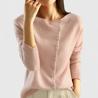 Riley | Elegant Button-Front Asymmetric Cardigan