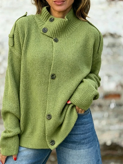 Rose | Cozy Buttoned Stand-Collar Knit Cardigan