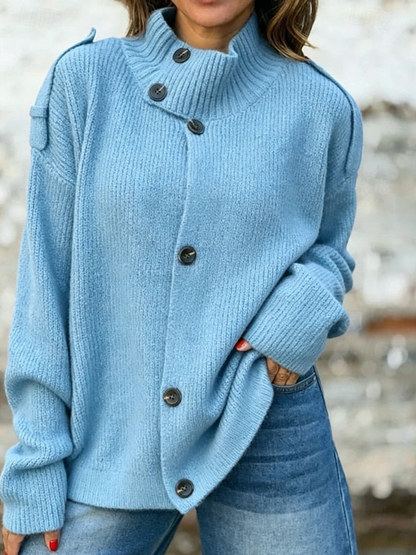 Rose | Cozy Buttoned Stand-Collar Knit Cardigan